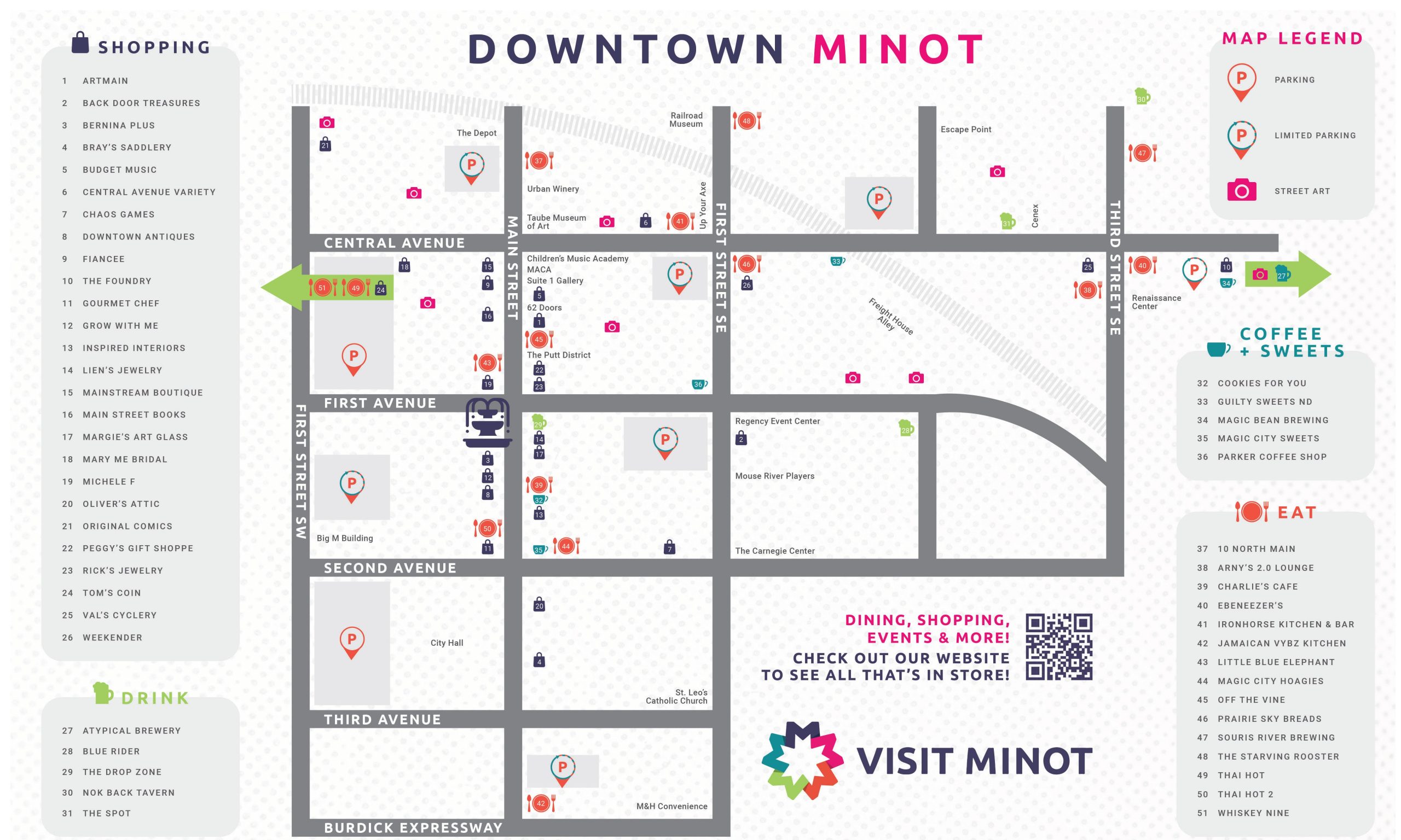 Downtown Minot Map