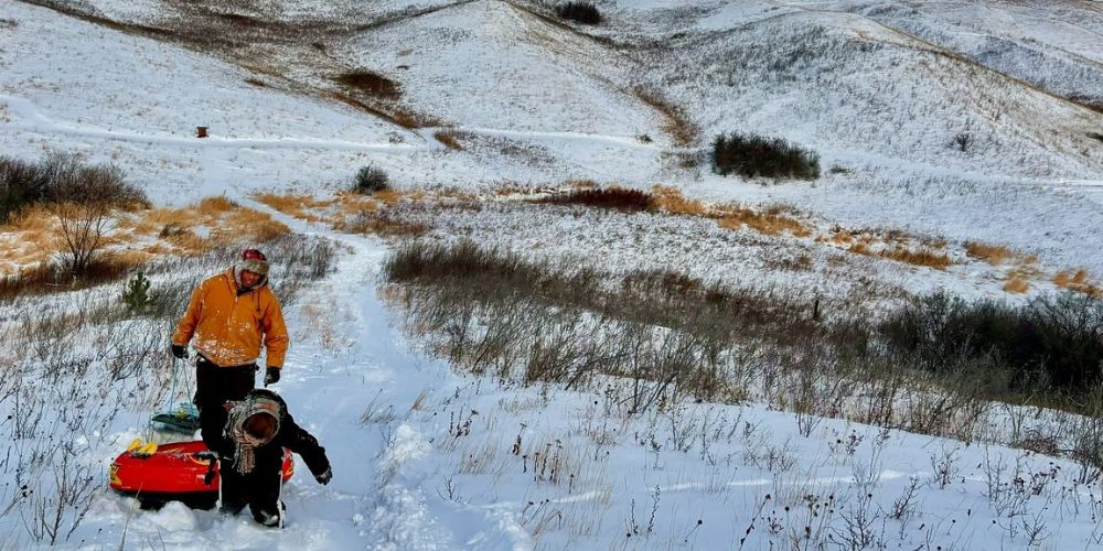 Sledding in Minot